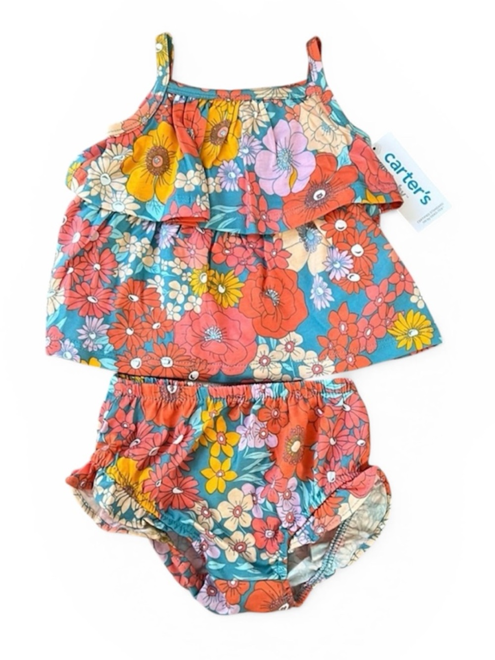 Baby Carter’s Two Piece Matching Set Floral Tank Top and Shorts